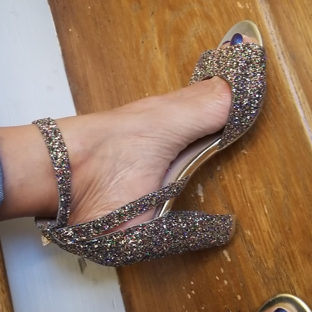 Betsy Johnson's Sparkly Gold Sandals